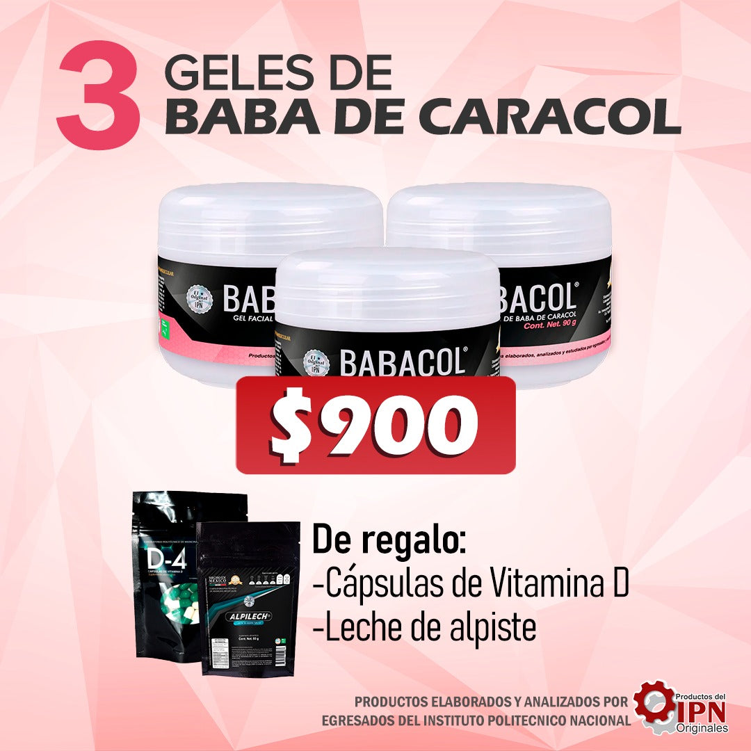 3 Geles de Baba de Caracol